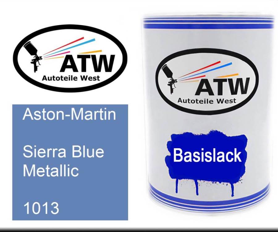 Aston-Martin, Sierra Blue Metallic, 1013: 500ml Lackdose, von ATW Autoteile West.